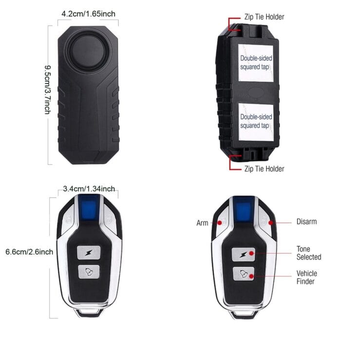 YASONG Wireless Bike Alarm 113dB Loud Anti-Theft Vibration Motorcycle Bicycle Alarm Waterproof Vehicle Security Vibration Sensor Alarm System for Vehicle&Car&Trailer((1 Pack)) - Image 6