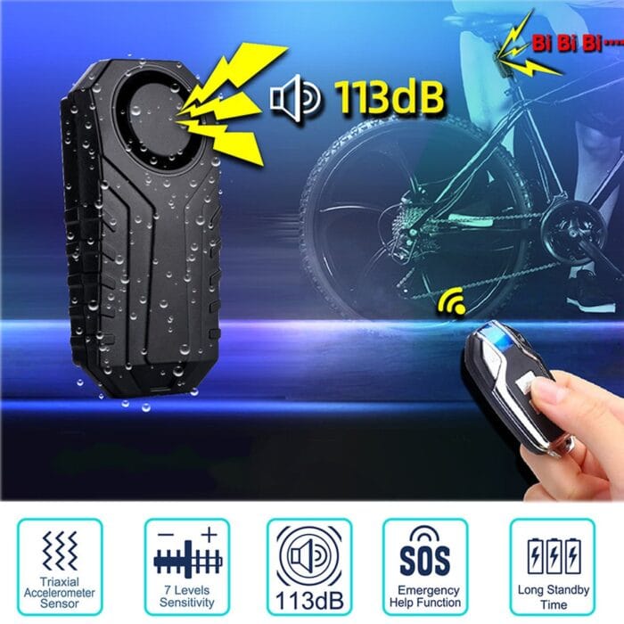YASONG Wireless Bike Alarm 113dB Loud Anti-Theft Vibration Motorcycle Bicycle Alarm Waterproof Vehicle Security Vibration Sensor Alarm System for Vehicle&Car&Trailer((1 Pack)) - Image 3