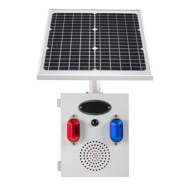 YASONG Solar Motion Sensor Alarm Siren Outdoor Waterproof Motion Detector Alarm System with Red and Blue Strobe Light, 120dB Horn 17 Tones Adjustable Microwave Infrared Induction Alarm System SLA-TYN02 - Image 10