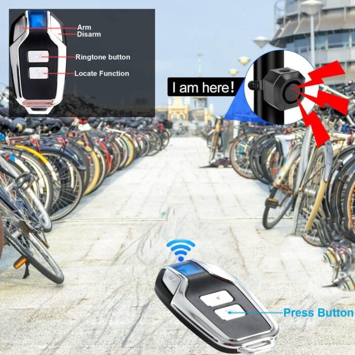 YASONG USB Rechargeable Bike Alarm Wireless Anti Theft Motorcycle Bicycle Alarm System with Remote Motion and Mount Waterproof Vibration Alarm System for Ebike Electric Bike Scooter Car (1 Pack) - Image 4
