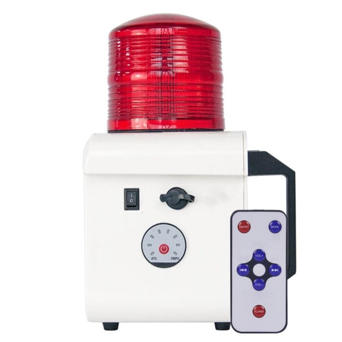 YASONG Portable Motion Sensor Alarm Siren Rechargeable Waterproof 120dB 12 Tones Adjustable Motion Detector LED Strobe Sirens for Home, Farm, Workshop AC100-240V SLA-800BW - Image 9