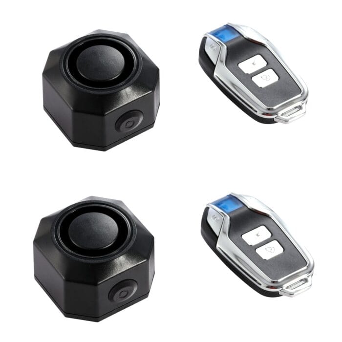 YASONG USB Rechargeable Bike Alarm Wireless Anti Theft Motorcycle Bicycle Alarm System with Remote Motion and Mount Waterproof Vibration Alarm System for Ebike Electric Bike Scooter Car (2 Pack) - Image 1
