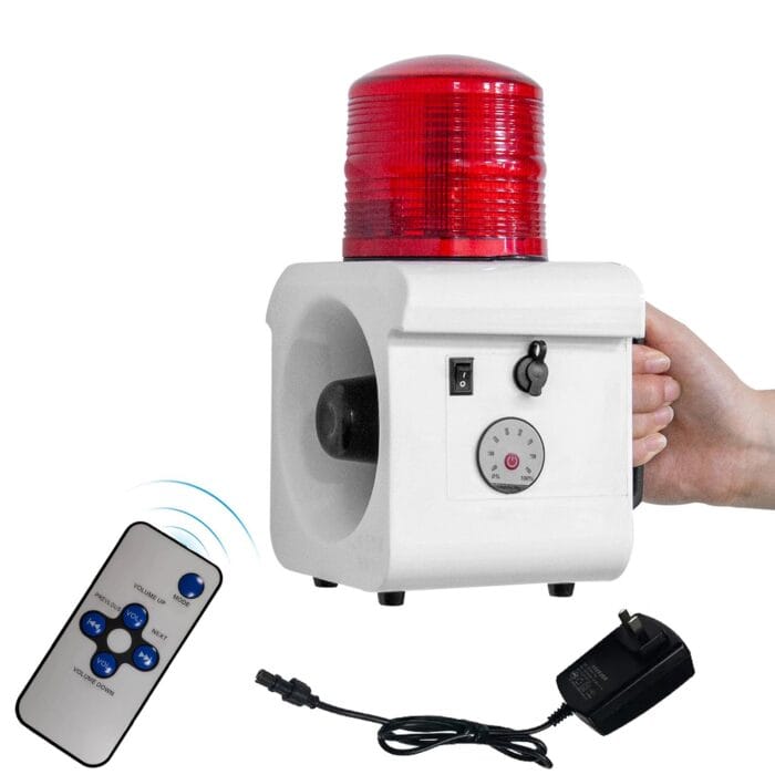 YASONG Portable Rechargeable Alarm Siren 120dB Horn 12 Tone Adjust Outdoor Siren with LED Strobe light, Charge for warehouses, home, factory, mines, school AC100-240V SLA-800B - Image 1