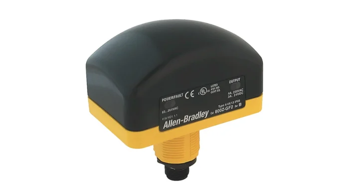Allen Bradley 1 Button Push Botton, Black, Yellow, 800Z Series - Image 1
