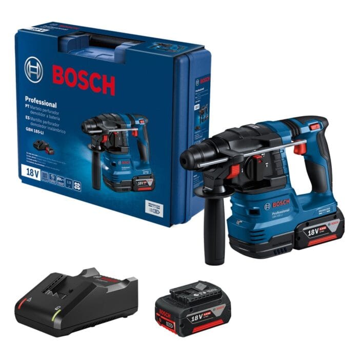BOSCH GBH 185-LI Professional Cordless Rotary Hammer 18V Brushless Battery Set - Image 1