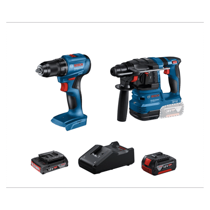 BOSCH Professional Combo Kit Set - GSR 185 LI and GBH 185 LI comes with battery pack and charger - Image 1