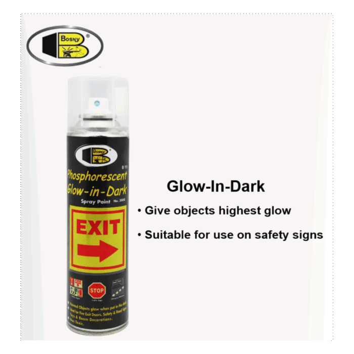 BOSNY Phosphorescent Glow-In-Dark Spray Paint. 200cc. NO.3000 - Image 1