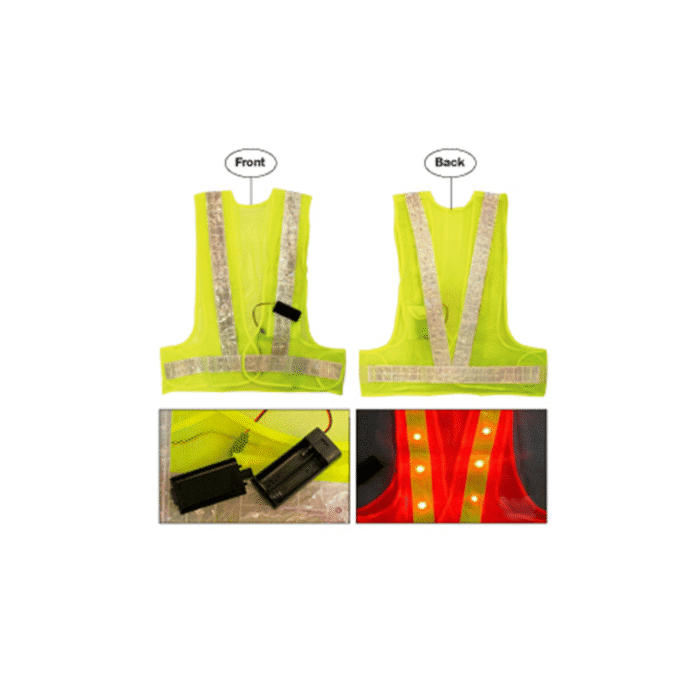Safety Vest with LED light- Green - Image 1
